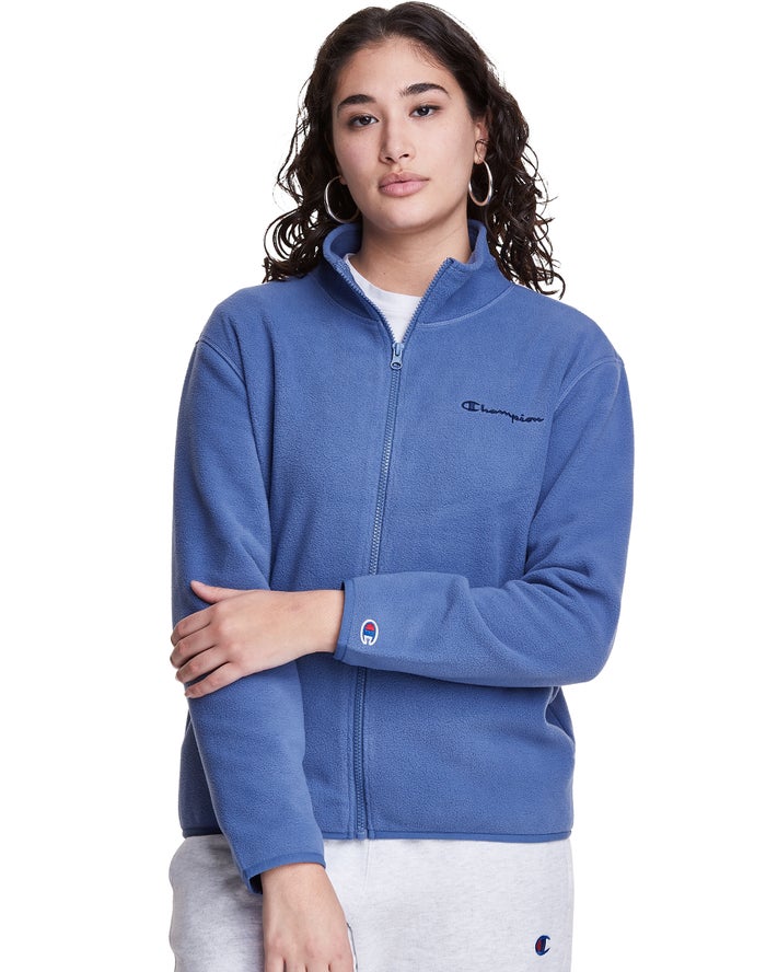 Champion Polar Fleece Full Zip Mock Neck - Naisten Sininen Takki - Suomi 2908547-NX